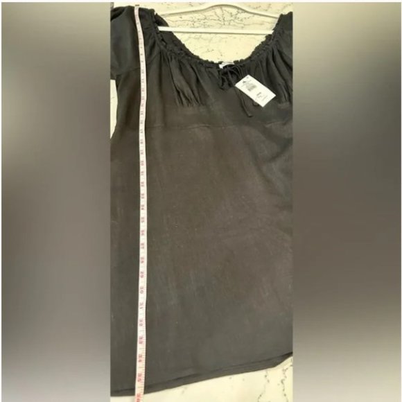 Cotton On Curve Milly Linen-Blend Sweetheart Puff Sleeve Mini Dress - NEW - Picture 9 of 11